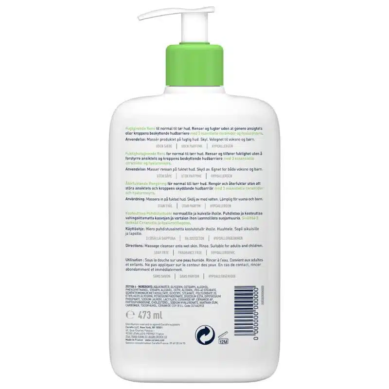 CeraVe Crème Lavante Hydratante Peau Normale à Sèche 236ml 3