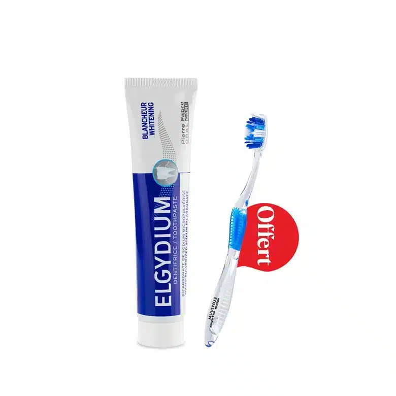 ELGYDIUM Blancheur – Dentifrice 75ml + Brosse à dents FUSION OFFERTE