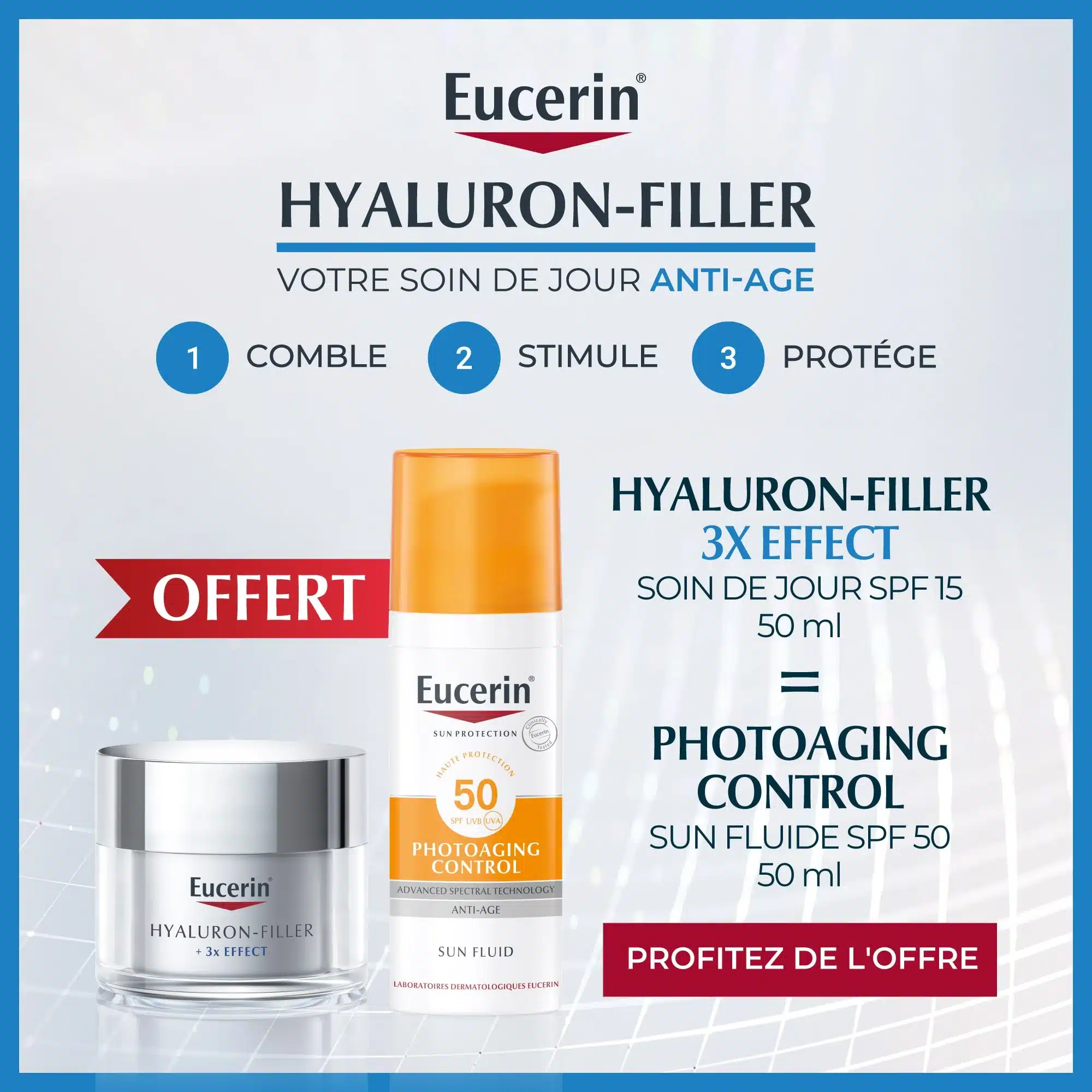 EUCERIN HYALURON-FILLER + 3x EFFECT Soin de Jour Peau Sèche SPF 15
