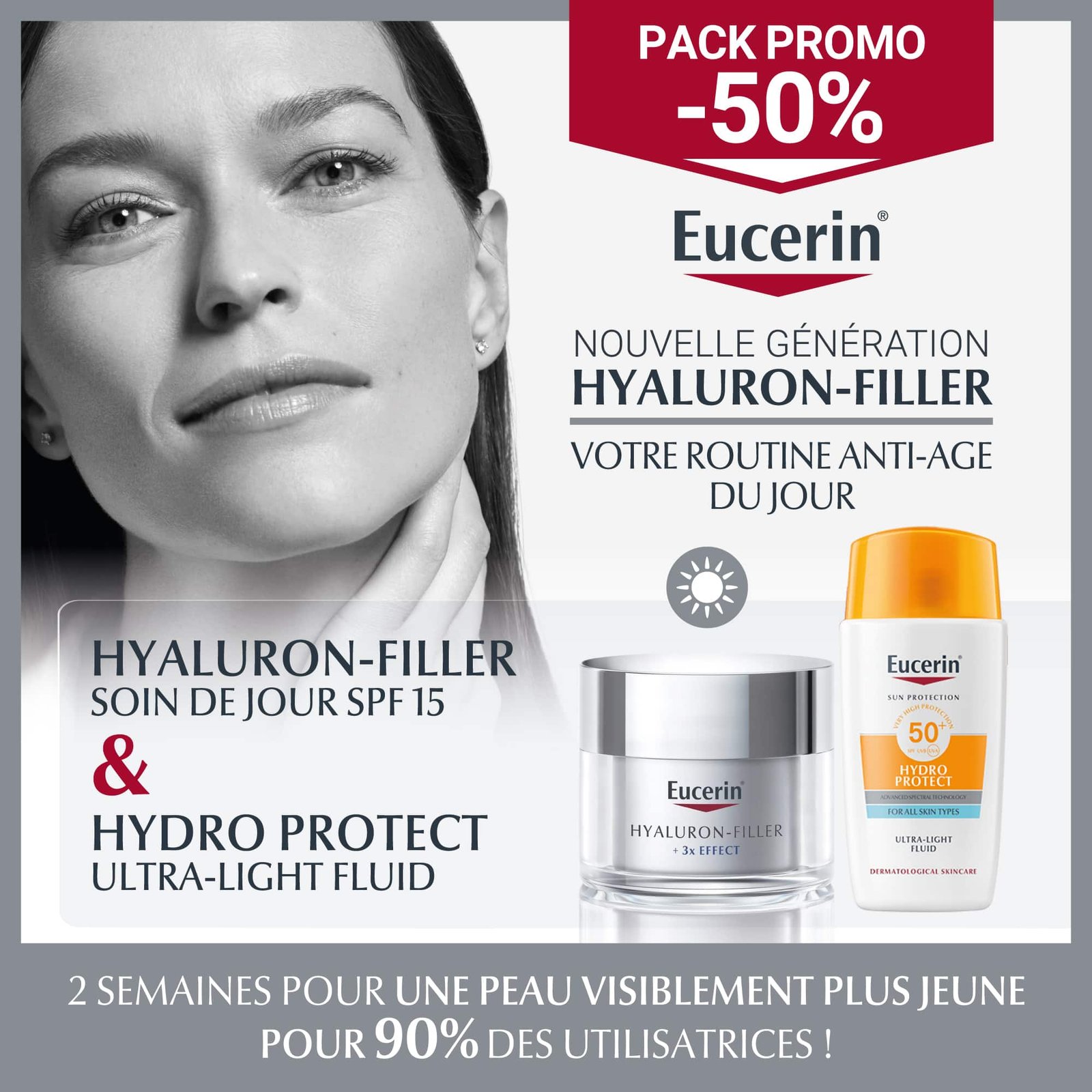 Pack routine anti-age du jour : HYALURON-FILLER + 3x EFFECT + SUN HYDRO PROTECT