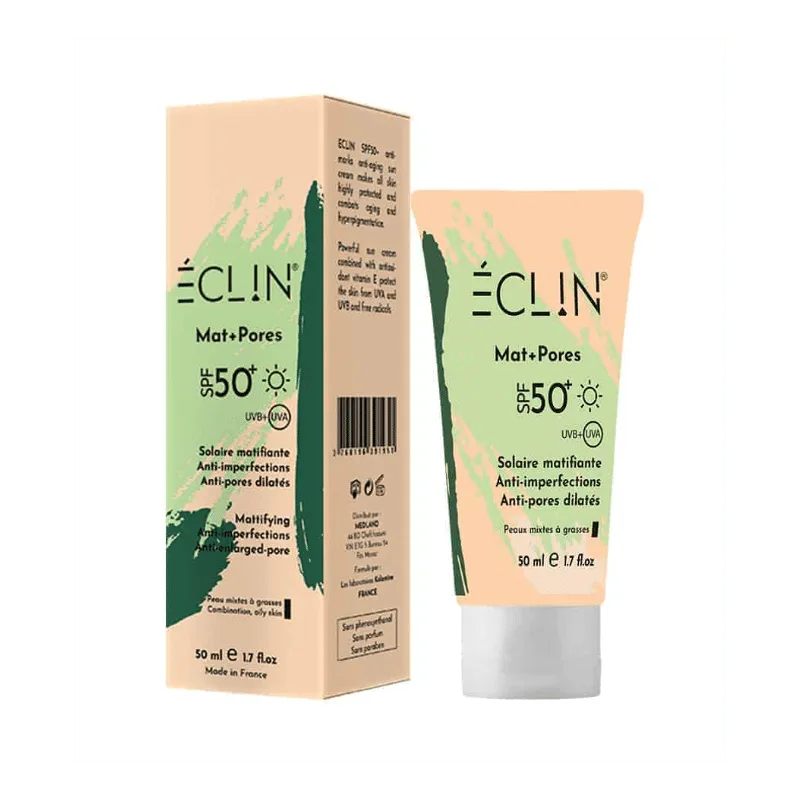 ECLIN crème solaire Mat+ pores spf 50+ | 50 ml