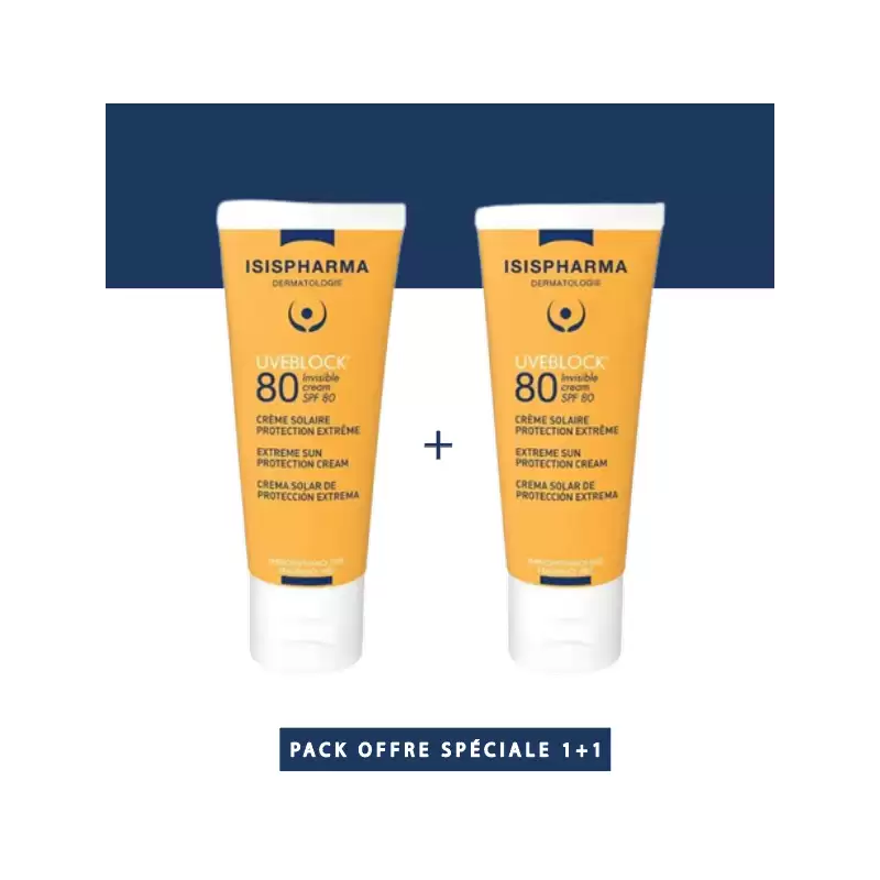 ISISPHARMA PACK UVEBLOCK 80 crème invisible | 40 ml