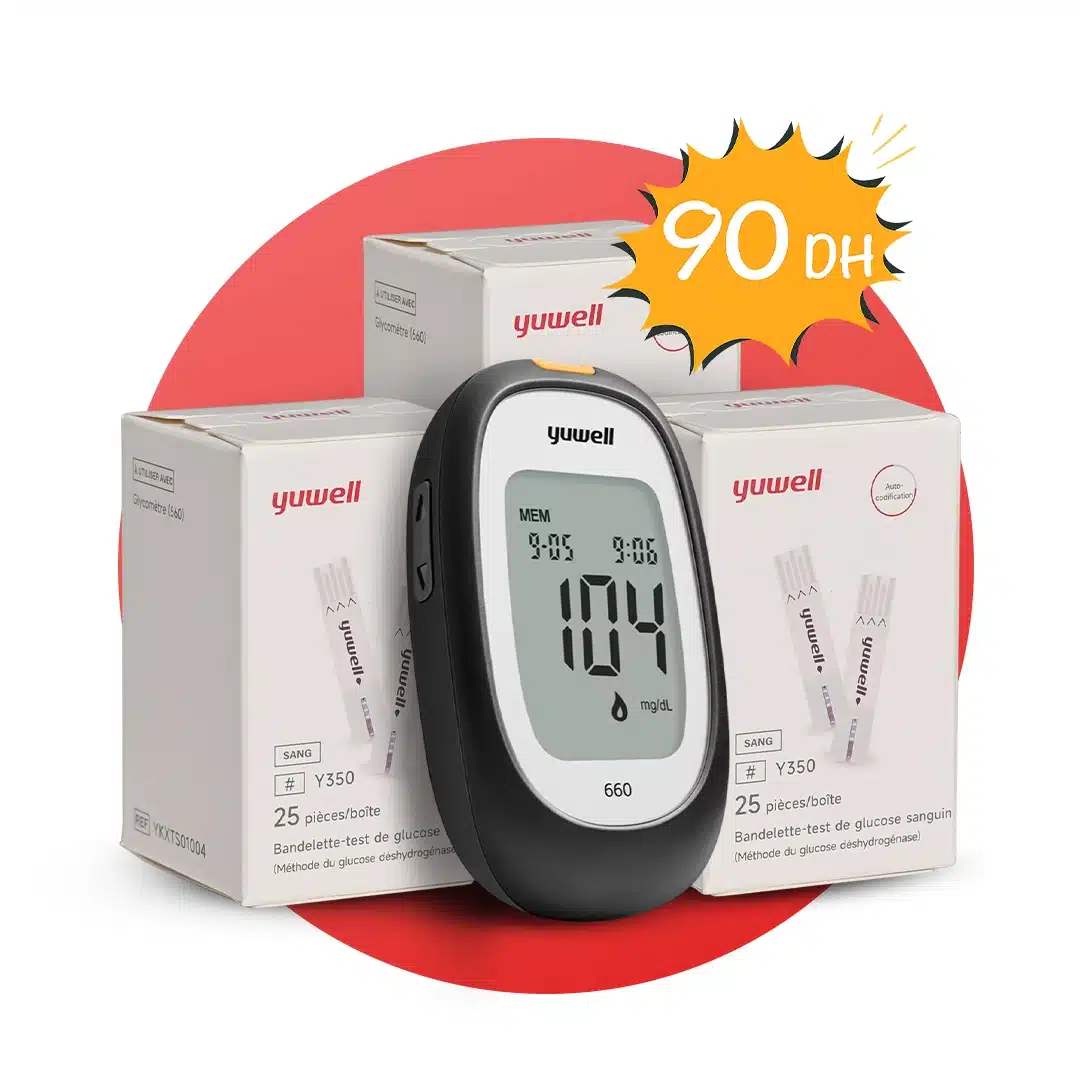 YUWELL – Glucometre Kit + 3 Flacons de 25 bandelettes