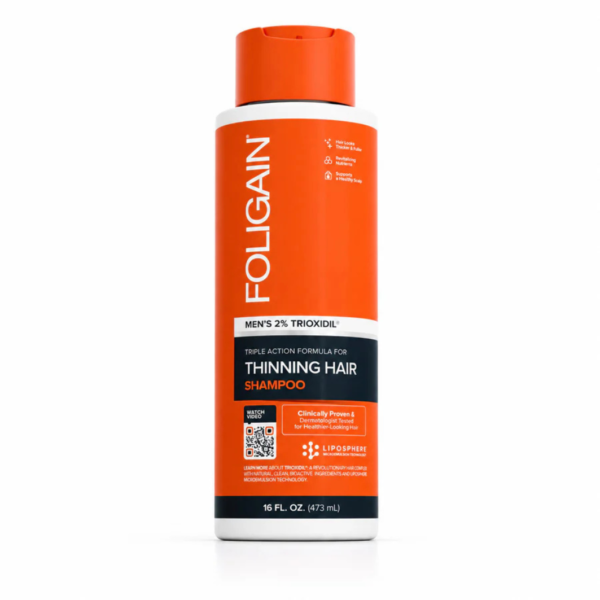 FOLIGAIN Revitalisant triple action pour cheveux clairsemés pour hommes avec 2% de Trioxidil