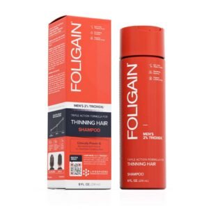 FOLIGAIN Shampoo Triple Action pour cheveux clairsemés pour hommes avec 2% de Trioxidil