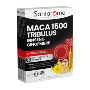 SANTAROME MACA 1500 TRIBULUS GINSENG GINGEMBRE | 20 AMPOULES