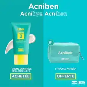 ISDIN Acniben 2 Contrôle de la Brillance et des Boutons 40 ml + Trousse Acniben Offerte