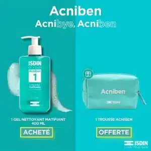 ISDIN Acniben Nettoyant Matifiant 400 ml + Trousse Acniben Offerte
