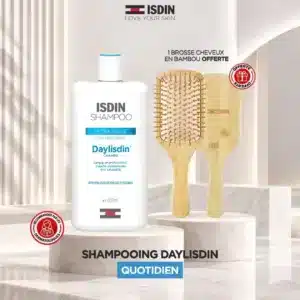 ISDIN Daylisdin Shampooing Ultra Doux 400 ml + Brosse Cheveux en Bambou Offerte