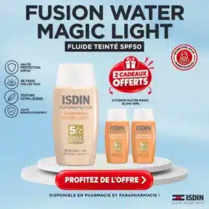 ISDIN Fusion Water MAGIC Light SPF50 50 ml + 2 Fusion Water MAGIC Glow 10 ml Offerts