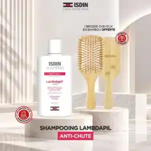 ISDIN Lambdapil Shampooing Anti-Chute 200 ml + Brosse Cheveux en Bambou Offerte