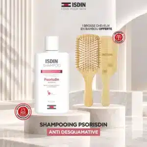 ISDIN Psorisdin Shampooing Anti-Desquamation 200 ml + Brosse Cheveux en Bambou Offerte